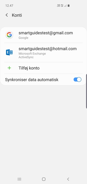 Vælg din Google konto