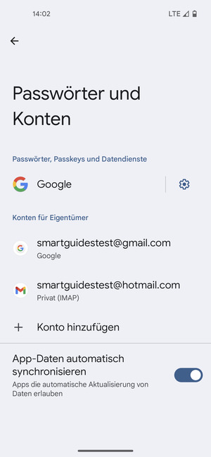 Wählen Sie Ihr Google Konto