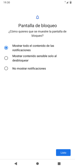 Seleccione la opción deseada y seleccione Listo