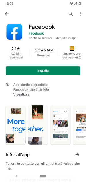 Seleziona Installa