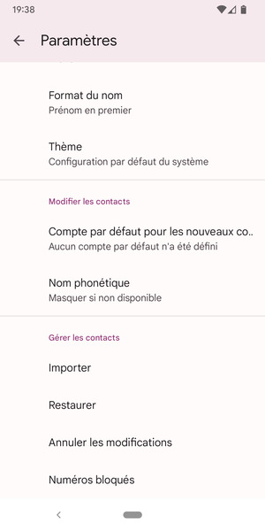Faites défiler et sélectionnez Importer