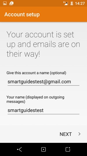 Give your account a name and enter your name. Select NEXT