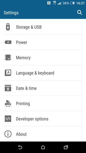 Scroll to and select About
