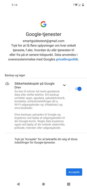 Vælg Acceptér