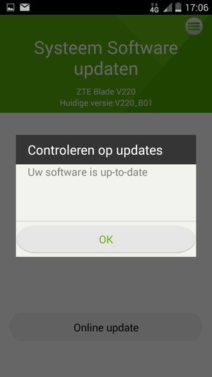 Als uw telefoon up-to-date is, selecteert u OK