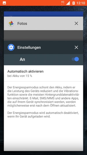 Apps nach rechts streifen, um sie zu schliessen