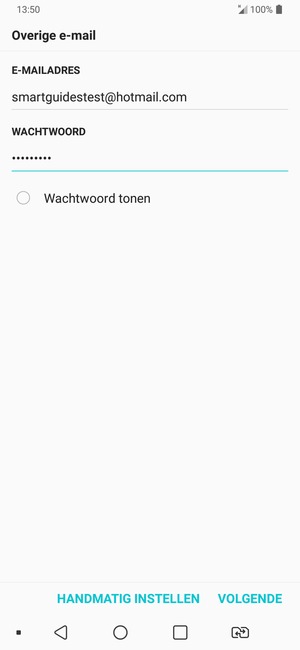 Voer uw e-mailadres en wachtwoord in. Selecteer VOLGENDE