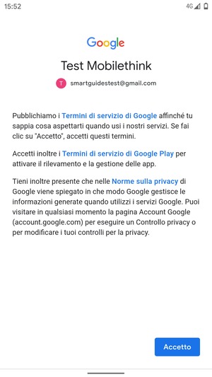 Seleziona Accetto