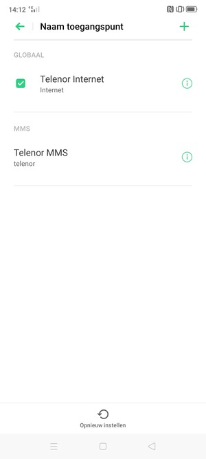 Selecteer Opnieuw instellen