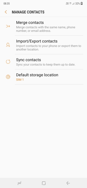 Select Import/Export contacts