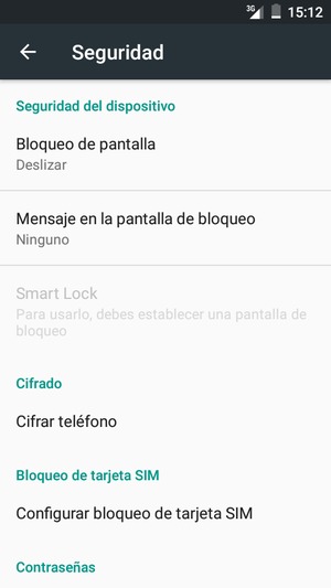 Seleccione Bloqueo de pantalla