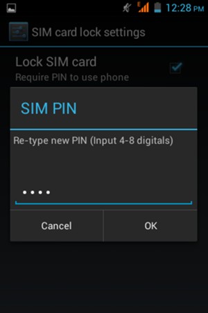 Confirm your new SIM PIN and select OK