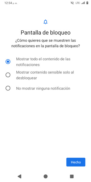 Seleccione la opción deseada y seleccione Hecho