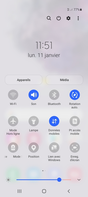 Sélectionnez Son pour passer en mode vibreur