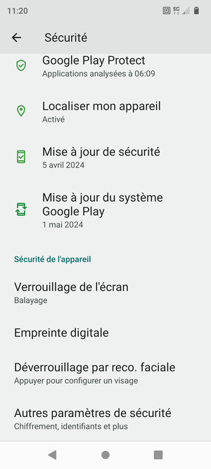 Faites défiler et sélectionnez Autres paramètres de sécurité