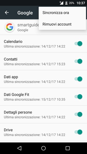 Seleziona Sincronizza ora