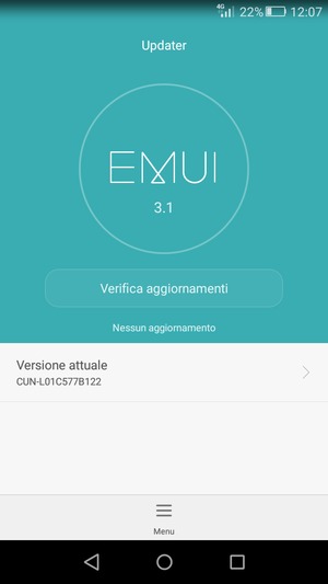 Se il tuo telefono è aggiornato, vedrai la seguente schermata