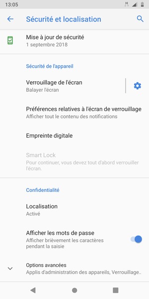 Faites défiler et sélectionnez Localisation