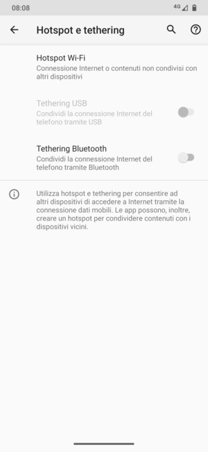 Seleziona Hotspot Wi-Fi