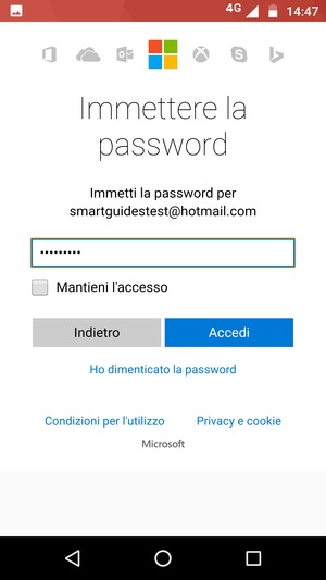 Inserisci la tua password e seleziona Accedi