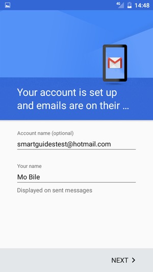 Give your account a name and enter your name. Select NEXT