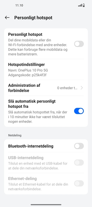 Vælg Hotspotindstillinger