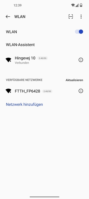 Sie sind nun mit dem WLAN-Netzwerk verbunden