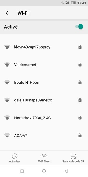 Sélectionnez le réseau sans fil auquel vous souhaitez vous connecter