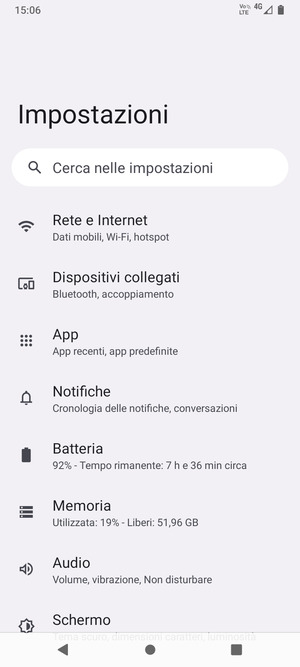 Seleziona Rete e Internet