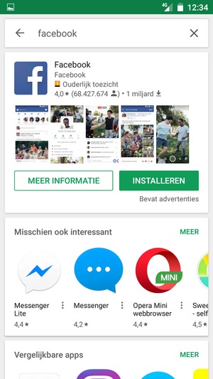 Selecteer de app