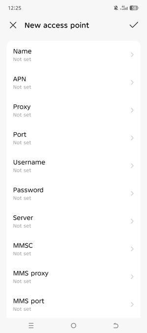 Enter MMS information