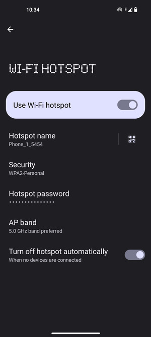 Your phone is now set up for use as a modem