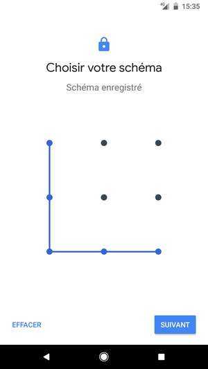 Dessinez un motif de déverrouillage et sélectionnez SUIVANT