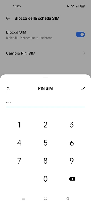Conferma il nuovo PIN e seleziona OK