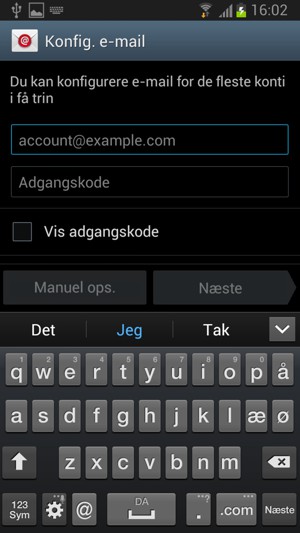 Indtast din Gmail eller Hotmail adresse og adgangskode. Vælg Næste
