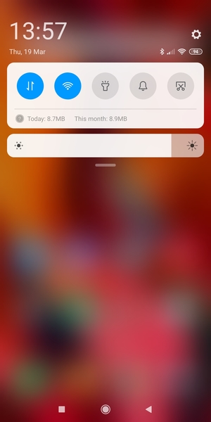 Slide down the top menu again