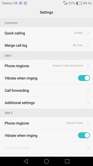 Scroll to SIM 1 or SIM 2 and select Additional settings