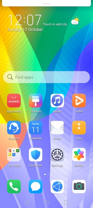 Slide down the top menu