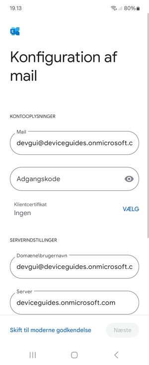 Indtast din adgangskode
