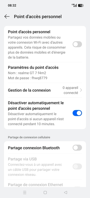 Sélectionnez Paramètres du point d'accès