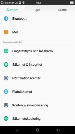 Scrolla till och välj Konton & synkronisering