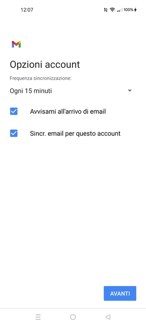 Seleziona AVANTI