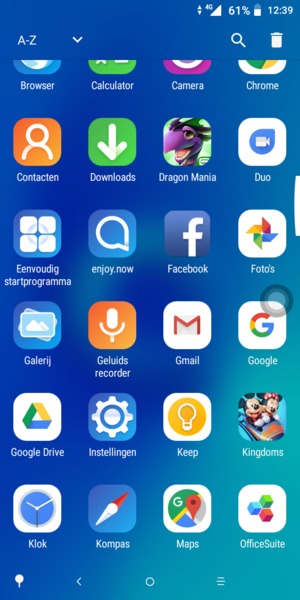 Scroll naar en selecteer Instellingen