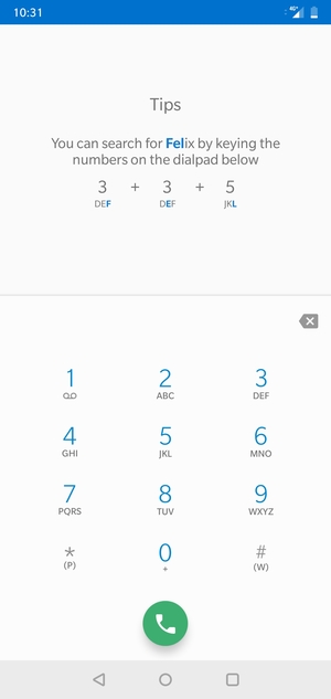 Press and hold the number 1