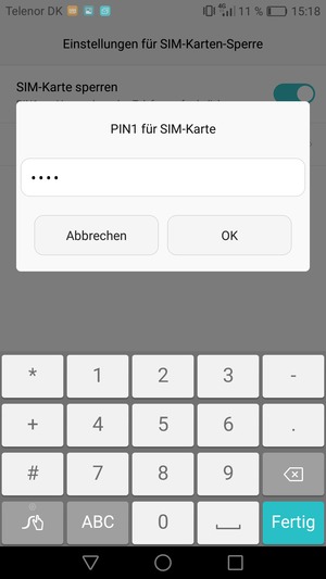 Geben Sie Ihre Alte PIN für SIM-Karte ein und wählen Sie OK