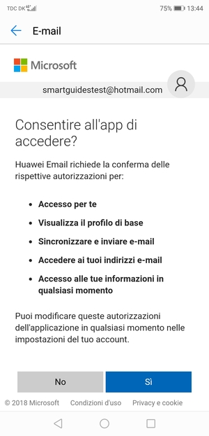 Seleziona Sì