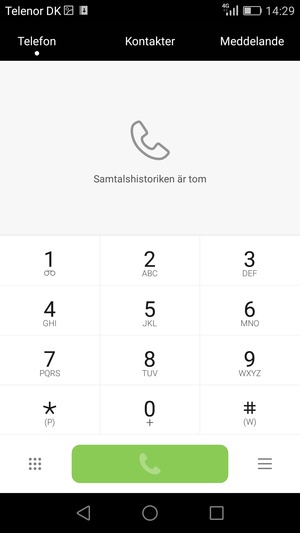 Tryck på och håll inne nummer 1