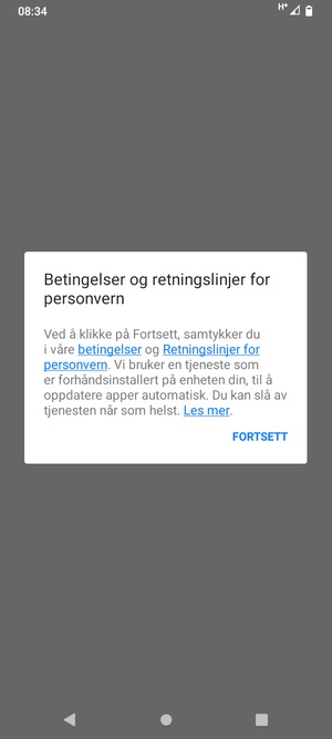 Velg FORTSETT