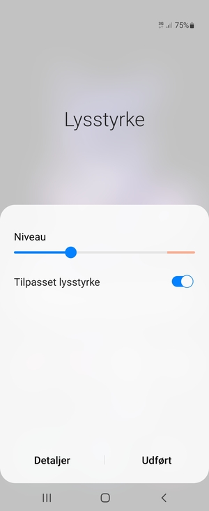 Aktiver Tilpasset lysstyrke og vælg Udført