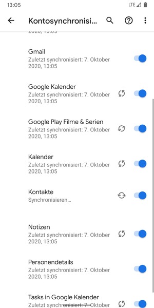 Ihre Kontakte von Google werden nun auf Ihr Handy synchronisiert